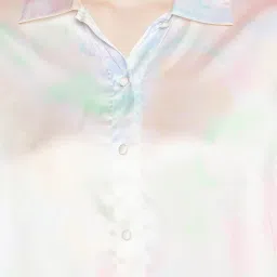 Clovia Multicolor Satin Tie - Dye With Pocket Night Dress image 5