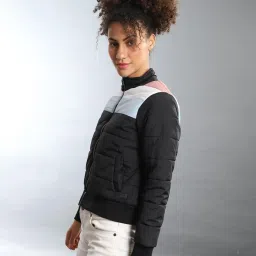 Campus Sutra Black Quilted Jacket image 4