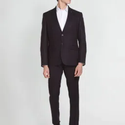 Arrow Purple Slim Fit Heathered Two Piece Suit-image-17