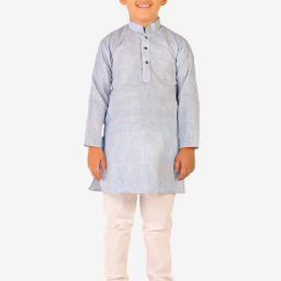 Pro-Ethic Style Developer Kids Blue & White Striped Full Sleeves Kurta with Pyjamas-picture-10