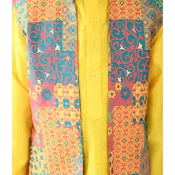 LilPicks Kids Multicolor Printed Full Sleeves Kurta, Pyjamas With Jacket image 5