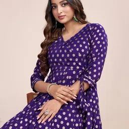 Tasarika Printed V-Neck Maxi Ethnic Dress image 2