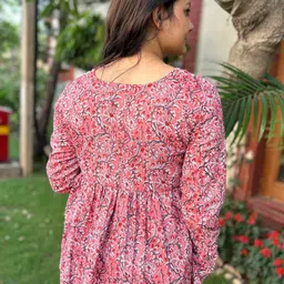 SHRIYANI Floral Print Ethnic Cotton Top image 3