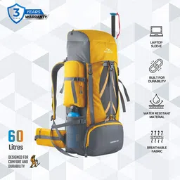 TRAWOC VORTEX 60 Ltr Colourblocked Rucksacks image 5