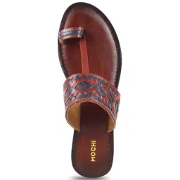 Mochi Women's Maroon Toe Ring Sandals image 3