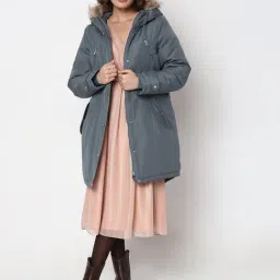 Vero Moda Grey Regular Fit Parka Jacket image 5