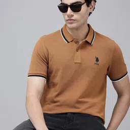 U.S. Polo Assn. Polo Collar Pure Cotton Slim Fit T-shirt-picture-26