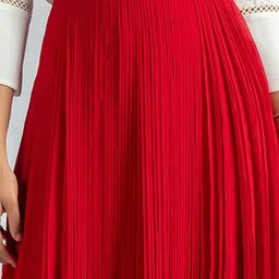 TORSHA Pleated Flared Midi Skirt image 5