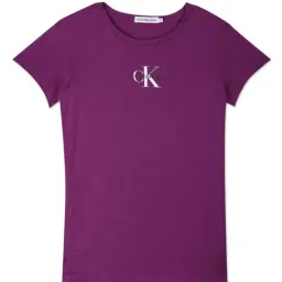 Calvin Klein Jeans Kids Purple Cotton Regular Fit T-Shirt-image-65