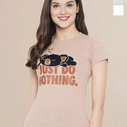 Metronaut Women Pack Of 3 Typography Printed Round Neck Cotton Donald Duck T-shirts-picture-14