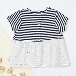 max Girls Striped Round Neck Pure Cotton Top With Trousers image 5