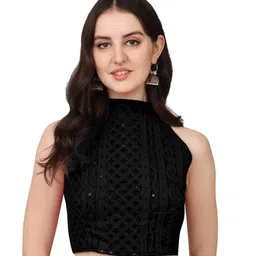 vihu fashion Women's Silk Solid Sleeveless Blouse image 1