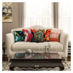 Sej by Nisha Gupta Abstract Premium Cushion Covers Pack of 5 - Multicolor-picture-36