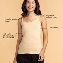 Bella Mama Maternity Nursing Knit Camisole - Beige-picture-18
