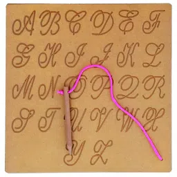 Bey Bee Wooden Educational Toys for Kids English Cursive Alphabet Practice Board - Brown-picture-11