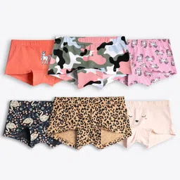 Ariel Cotton Blend Pack Of 6 Camouflage & Leopard Printed Hipsters - Multi Colour-picture-15