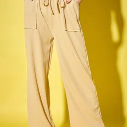 QIOA Women Relaxed High-Rise Cargos Trousers-image-94