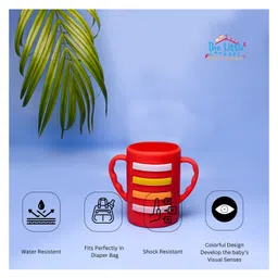 THE LITTLE LOOKERS Baby Bottle Cover with Handle/ Silicone Warmer Cover for Baby/Newborn/Infants/Toddlers - 120ml (Red) image 2