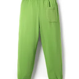 Pine Kids Cotton Knit Full Length Lounge Pants With Brooklyn Text Print - Green image 2