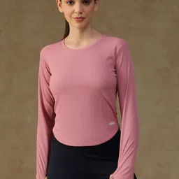 ATHLISIS Women e-Dry Technology Solid Round Neck T-shirt-image-42