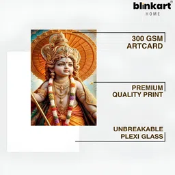 blinkart Beige & Yellow Lord Krishna Printed Wall Art image 2