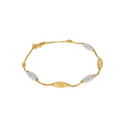 BHIMA 22K BIS Hallmark 916 Purity Yellow Gold Fancy Rhodium Polished Bracelet-picture-24