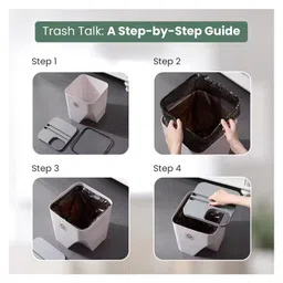 JD FRESH 1 Pc Square Dustbin with Lid for Home and Office use - Green image 4