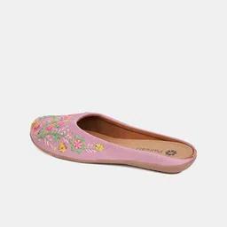 Pairs4U Women Embellished Round Toe Regular Mojaris Flats image 2