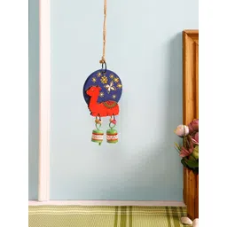 Aapno Rajasthan Navy Blue & Orange Night Camel Windchime With Bells image 1