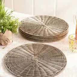 Pure Home and Living Grey Plastic Wicker Placemats-image-31