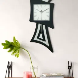 CHRONIKLE Black Wooden Vertical Analog Pendulum Wall Clock-picture-12