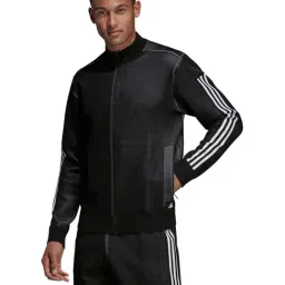 Adidas ID Knit TT Black Regular Fit Sports Jacket-image-22