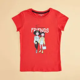 Pantaloons Junior Red Cotton Printed T-Shirt image 2