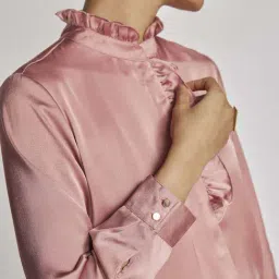 The Label Life Pink Plain Shirt image 5