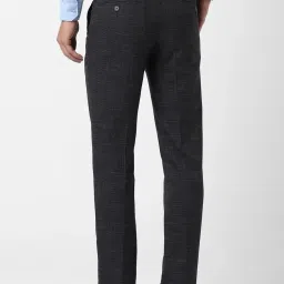 Van Heusen Black Slim Fit Checks Trousers image 2
