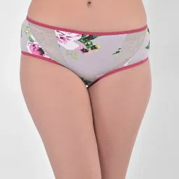 Clovia Grey Printed Hipster Panty image 1