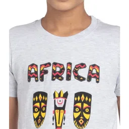 Under Fourteen Only Kids Grey Melange Printed T-Shirt image 4