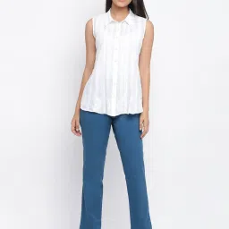 Fabindia Blue Regular Fit Pants image 5