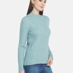 METTLE Blue Self Pattern Pullover image 4