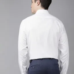 Van Heusen White Cotton Regular Fit Checks Shirt image 2