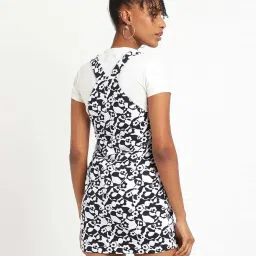 Forever 21 Black Cotton A-Line Printed Dress image 2