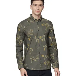 Lindbergh Olive Printed Full Sleeves Shirt image 1