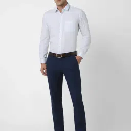 Peter England White Slim Fit Solid Formal Shirt image 4