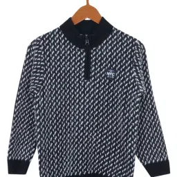 Monte Carlo Kids Navy Textured Full Sleeves Sweater image 1