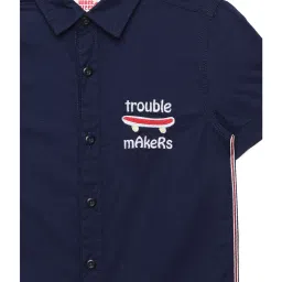 Under Fourteen Only Kids Navy Solid Shirt image 3