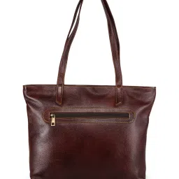 Genwayne Brown Leather Large Tote Bag image 2