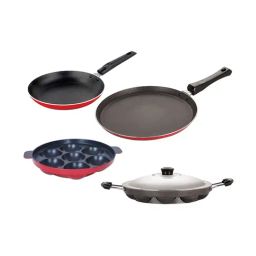 Nirlon Red Aluminium Non-Stick Cookware Combo - Set of 4-picture-24