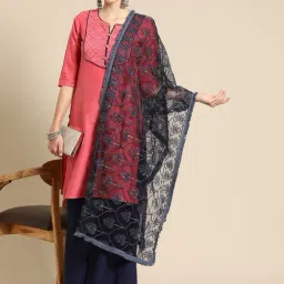 Saadgi Navy Embroidered Dupatta-picture-11