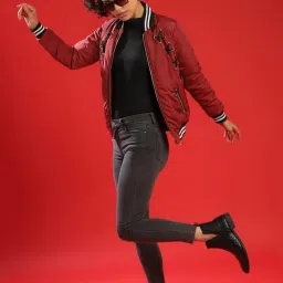 Campus Sutra Red Regular Fit Jacket image 5