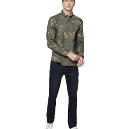 Lindbergh Olive Printed Full Sleeves Shirt image 5